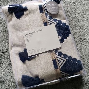 West Elm Embroidered Border Curtain